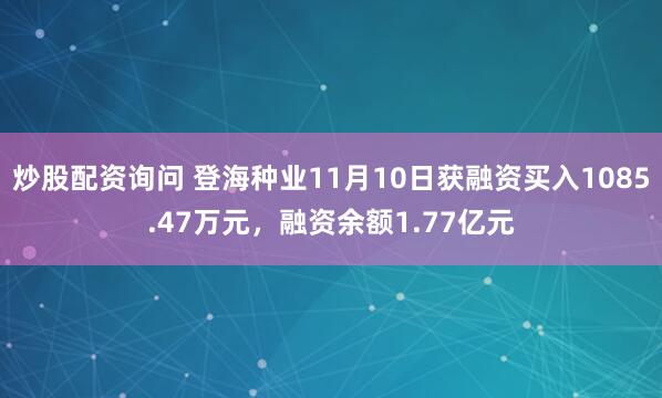 炒股配资询问 登海种业11月10日获融资买入1085.47万元，融资余额1.77亿元