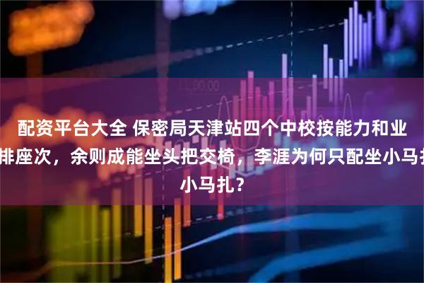 配资平台大全 保密局天津站四个中校按能力和业绩排座次，余则成能坐头把交椅，李涯为何只配坐小马扎？